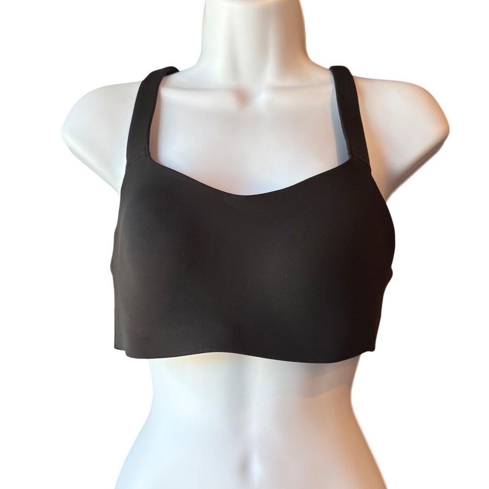 Lululemon Sports Bra Crisscross Back Hook Closure Black Size 34C Activewear